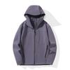 Unisex Waterproof Soft Shell Trekking Jacket with Fleece Lining and Hood for Outdoor Sports
