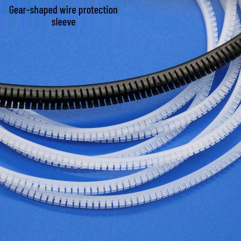 Tooth-Shaped Cable Protection Sleeve KG-08/16 - Insulated Cable Guard KG-024 Black (10M)