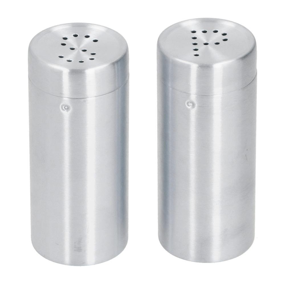 

2Pcs Shaker Lids Salt Pepper Shaker Stainless Steel Condiment Jar Dredge Shaker Bar BBQ