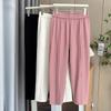Women S Summer Thin High Waist Tapered Pants Plus Size Casual Cropped Trousers