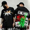 Summer New Arrival One Piece Pattern Tshirt Unisex Anime Print Casual Shortsleeved Fashionable Streetwear Top Y2k Style