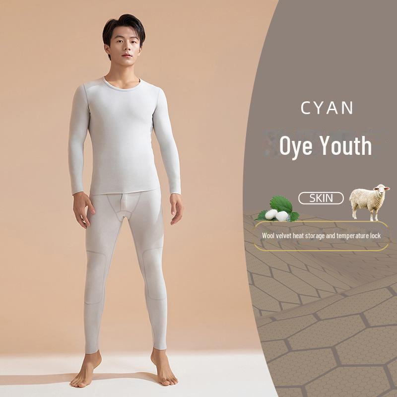 Juyitang Black Gold Men's Thermal Underwear Set - Thick, Seamless, Warm for Autumn and Winter