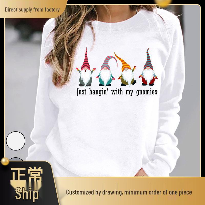 Europäischer & Amerikanischer Damen Lockerer Langarm Weihnachts-Hoodie