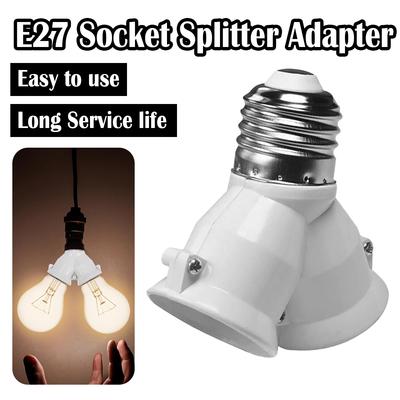 Light Lamp Bulb Socket Screw E27 LED Base E27 To 2-E27 Splitter Adapter Lamp Holder Socket Bulb Holder Lighting Accessories