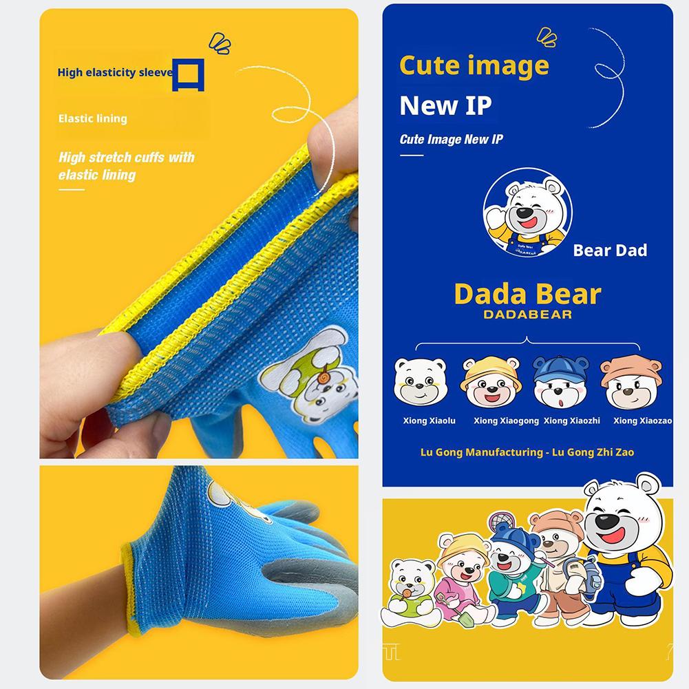 Gardening Gloves Kids Durable Waterproof Garden Work Gloves Non-Slip Children Safety Yard Work Gloves Portable Garden Supplies