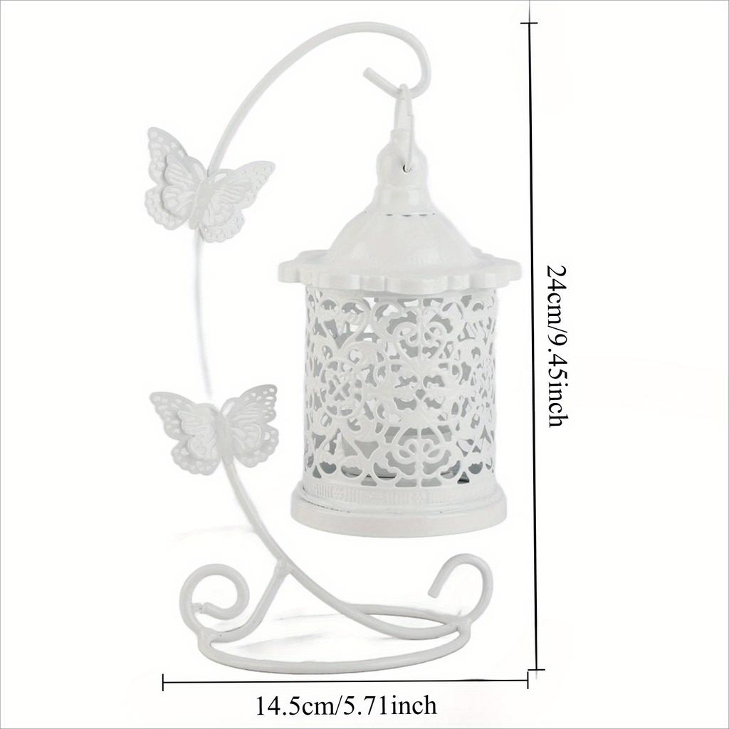 European-Style Iron Hollow Butterfly Candlestick, Ramadan Eid Al-Fitr Eid Al Adha Handicraft Decorative Ornaments, Christmas Halloween Valentine'S