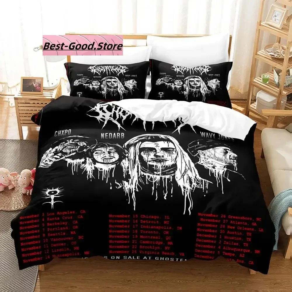 

Comforter Ghostemane Bedding Set Single Twin Full Queen King Size Bed Set Aldult Kid Bedroom s 3D Print Cool Hip Hop Comforter (quilt)-EU Single(135*200cm)3pcs