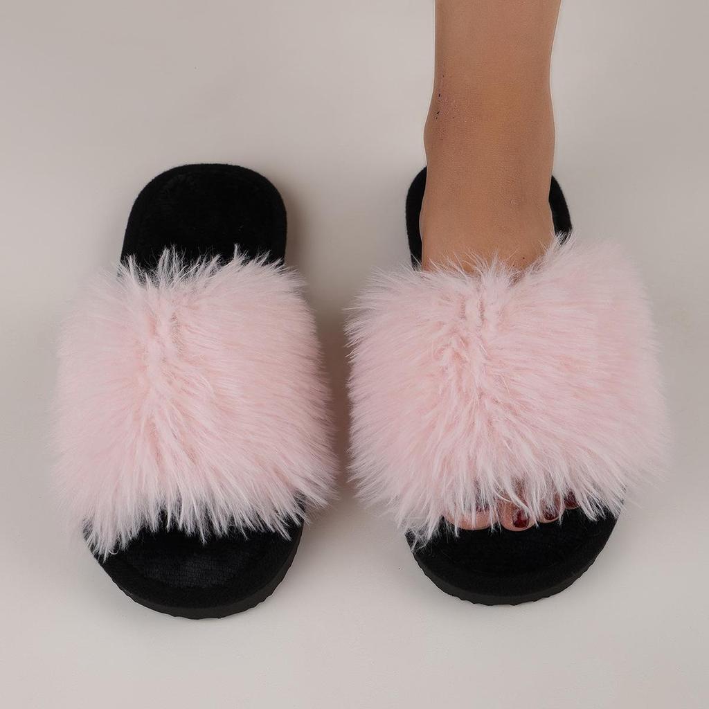 Women's Long Fur Indoor Cotton Slippers - New 2024 Spring & Autumn Style