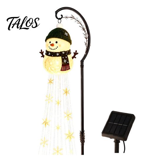 Dekorative Terrassenlichter mit Halo-Effekt Solar-Schneemann Wasserfontäne Gartenlicht, Leuchtende Hoflampe Magische Wasserdichte Statuen Effekt, Harz