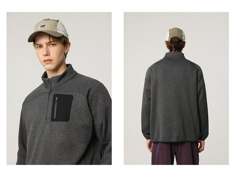 Men's Slim-Fit Half-Zip Outdoor Base Layer Pullover for Winter Sports and Casual Wear