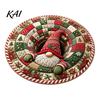 Kerstfeest Woondecoratie Ronde Kerst 3D Vloerkleed, Optische Illusie Vloerkleed Kerstman Kabouter Gewatteerd-achtig Comfortabel Blote Voeten Vloermat Antislip