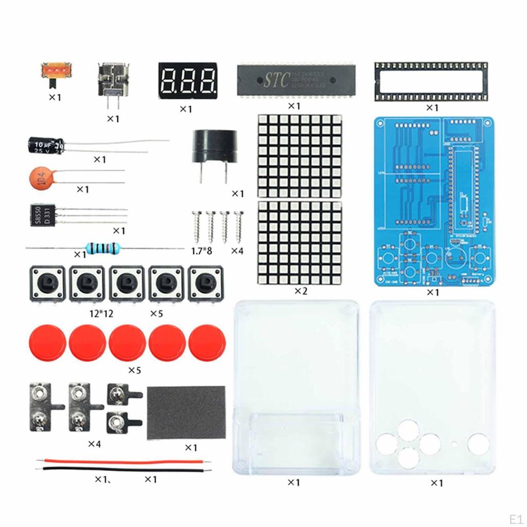 DIY herní pájecí sada Pixel pro děti, rodinu, přátele, školu, vysokou školu čtvercové zelené světlo