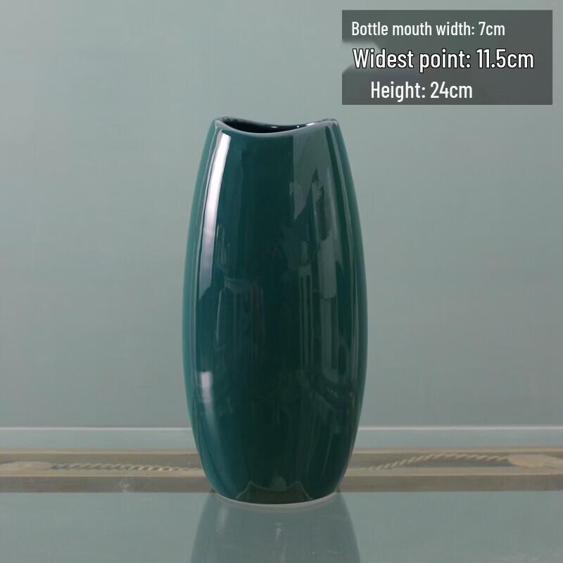 Набор керамических цветочных ваз изумрудно-зеленого цвета