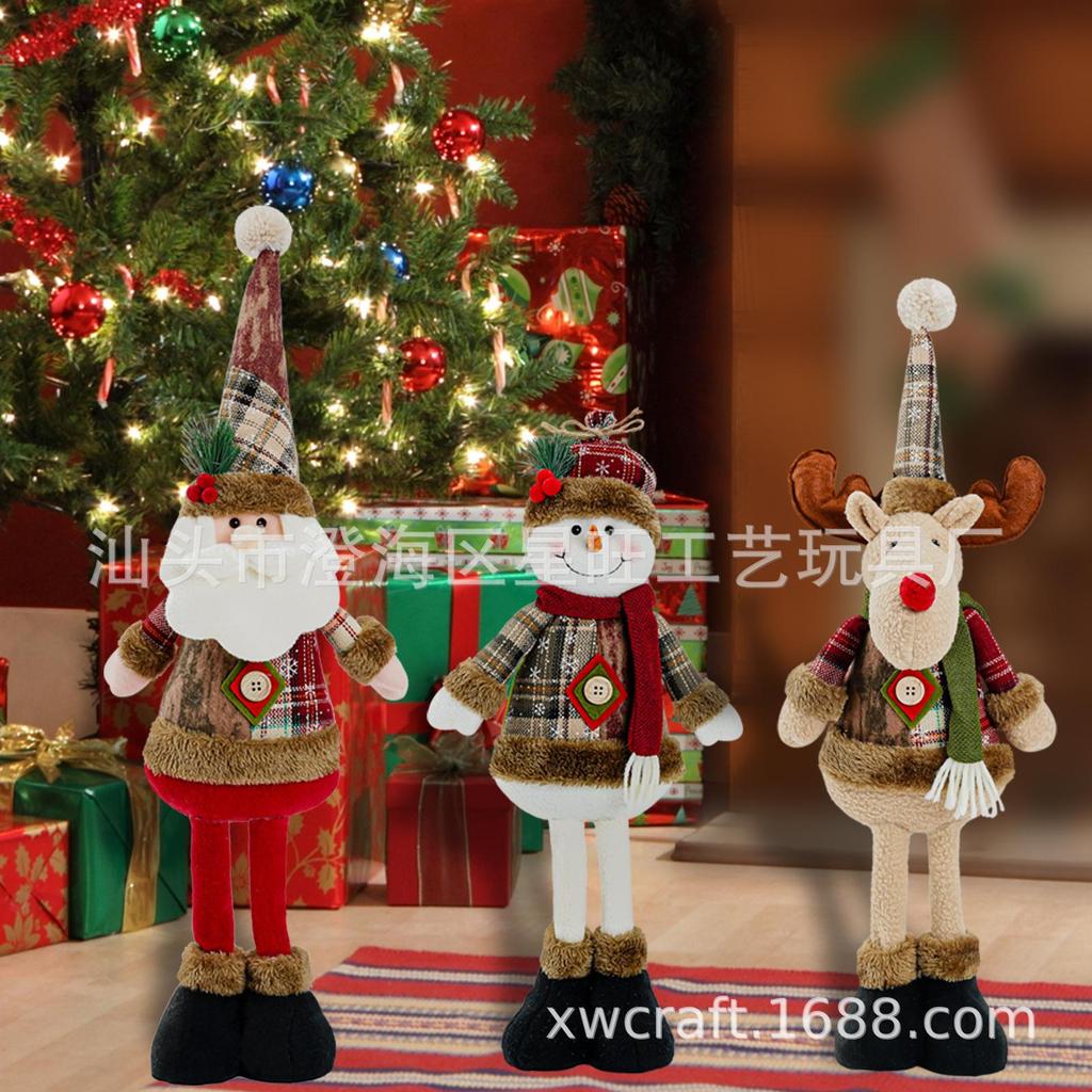 Christmas Doll Christmas Telescopic Old Man Snowman Elk Christmas Decoration Supplies Christmas Atmosphere Decoration