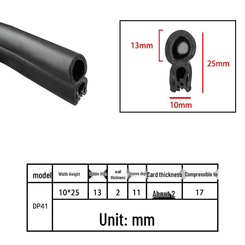 High-Temperature Resistant U-Shaped Rubber Sealing Strip for Dustproofing Electrical Cabinets and Car Doors