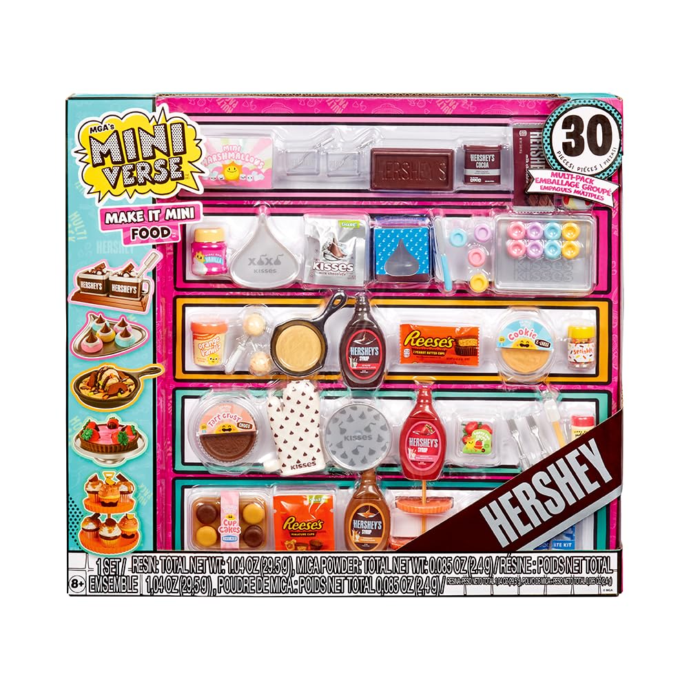 MGA s Miniverse Make It Mini Food Шоколадный мультипак Hershey, Мини-коллекционные фигурки, Сделай сам, Игра с эпоксидной смолой, Мини-копии еды, Несъедобно, Коллекционный предмет, 8+