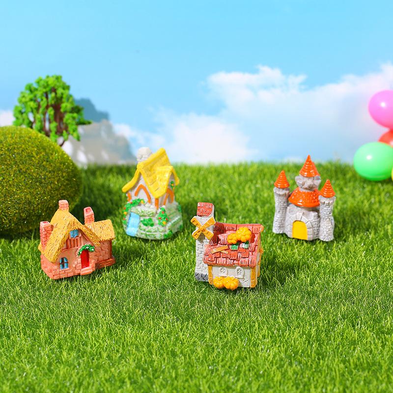 Country Cottage, Miniature House, Fairy Forest Decor, Micro Landscape, Resin Craft, Tabletop Ornament, Creative Figurine