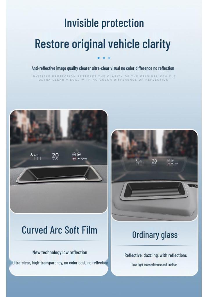 Compatible with 25 BYD Tang L Models: Curved Screen Soft Film HUD Protector & Dashboard Dust Cover.