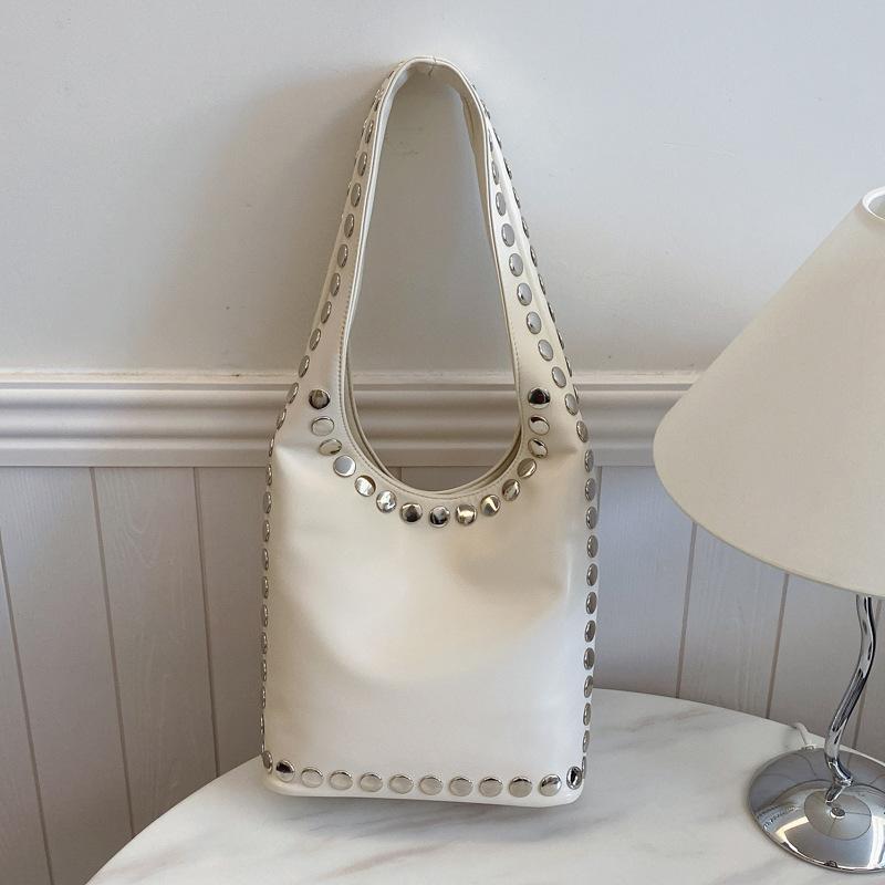 Premium Bag Women's 2025 New Fashion Retro Versatile Casual Shoulder Bag Rivet Tote Bag