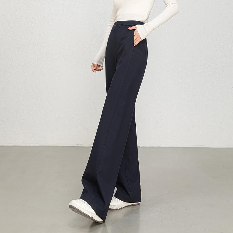 Wide-leg Pants Women's 1116 Autumn New Simple and Versatile Loose High-waisted Casual Pants Light Luxury Drape Commuter Straight-leg Pants