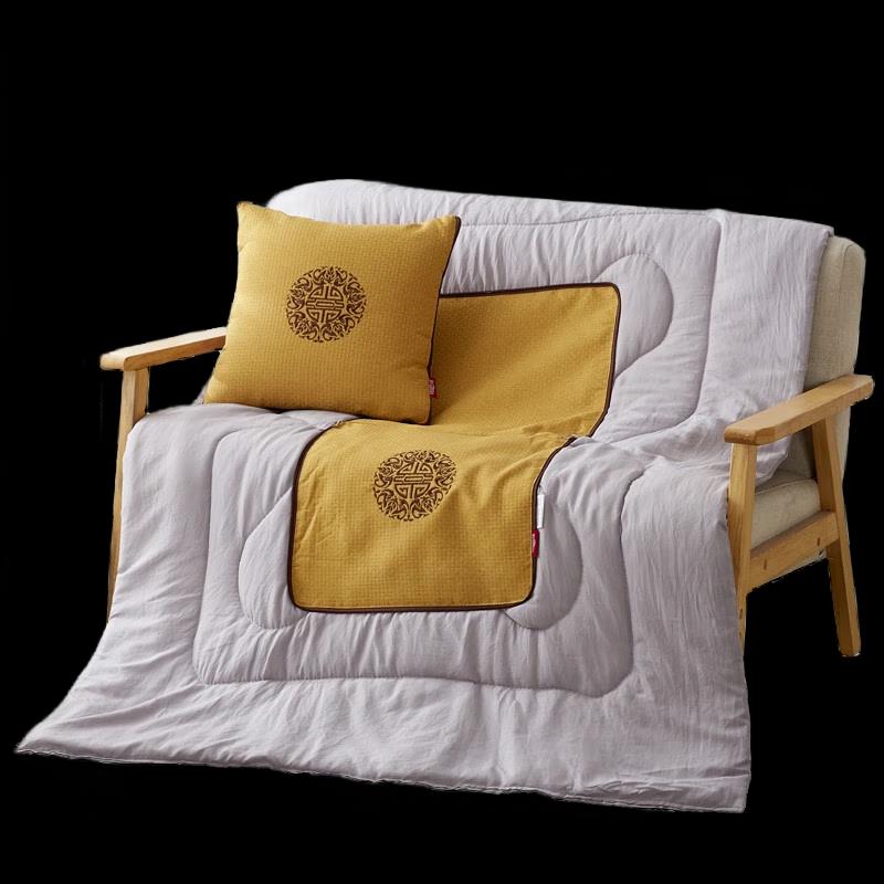Faunen FN-R7002 Embroidered Bamboo Linen Pillow Quilt