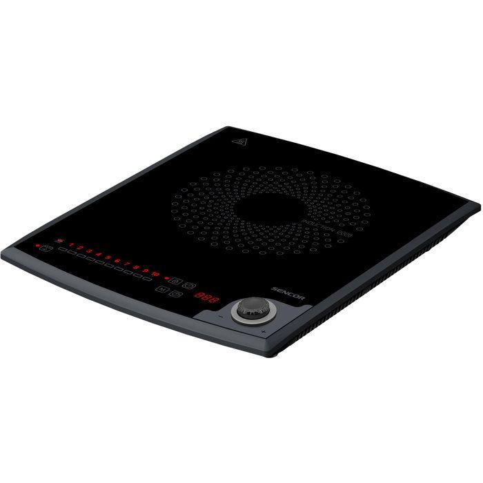 Plaque de cuisson à induction Sencor SCP 3414GY - 1 foyer - Commandes tactiles - 10 niveaux - Compacte - 2000 W - Noire
