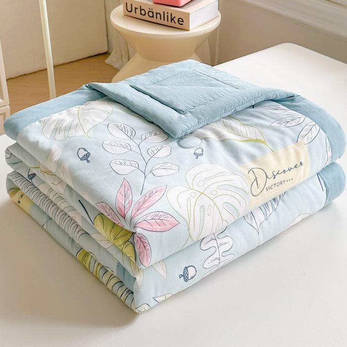 

Летнее одеяло из хлопка Синьцзян - Легкое, Машинная стирка, Чистый стиранный хлопок для общежития или односпальной кровати 200x230cm Double