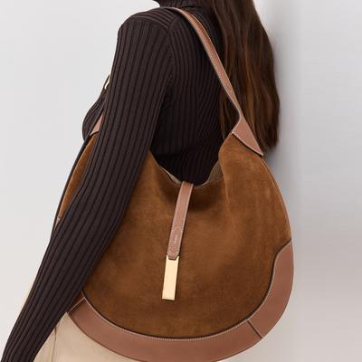 Schultertasche aus Wildlederimitat für Damen, Schultertasche mit großem Fassungsvermögen und luxuriöse Designertasche, neue Vintage-Satteltasche