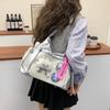 Bolsa de ombro transparente de PVC de grande capacidade, bolsa feminina de ombro e tiracolo de dupla finalidade, bolsa pequena de bar para garota bidimensional.