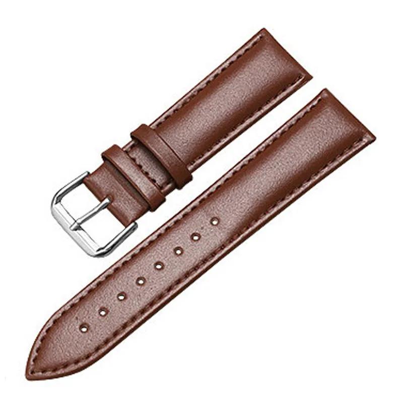 Replacement Leather Watch Band Universal Strap for Samsung Huawei Black Brown 18mm 19mm 20mm 21mm 22mm 24mm