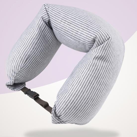 Pernă de călătorie pentru susținerea gâtului cu fermoar ascuns Pernă de călătorie în formă de U, super moale, respirabilă, reglabilă.