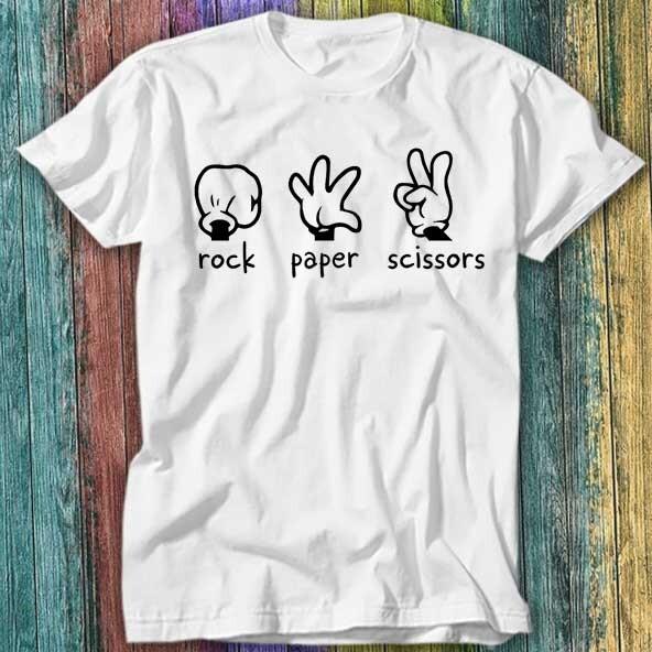 

Rock Paper Scissors Hand Game T Shirt Top Tee 437 4XL