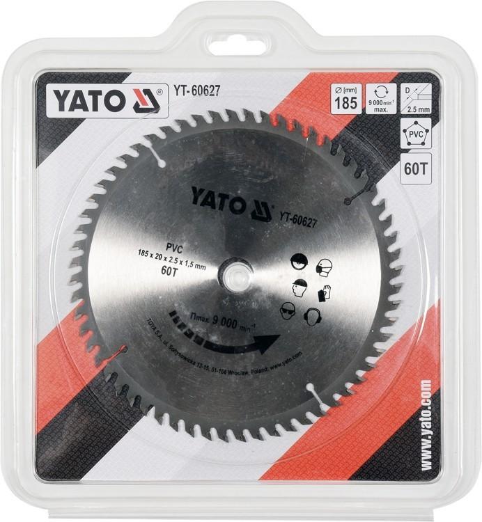 PVC CUTTING DISC 185/60T 20MM YT-60627 YATO