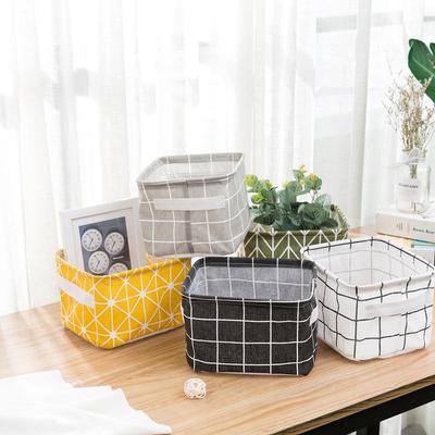 Nordic Cotton & Linen Desktop Storage Basket - Fabric Organization Box for Sundries