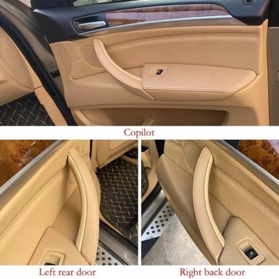 Beige Inner Door Panel Handle Pull Trim Cover For BMW X5 X6 F15 F16 2014-2018 US