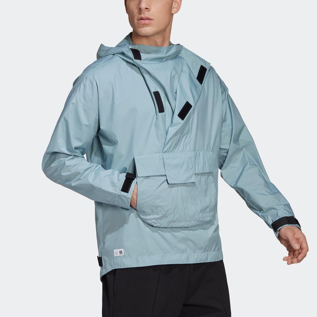 Adidas Solid Color Casual Hooded Sports Breathable Long Sleeve Jacket Men Jacket Light-Gray Blue HA7691