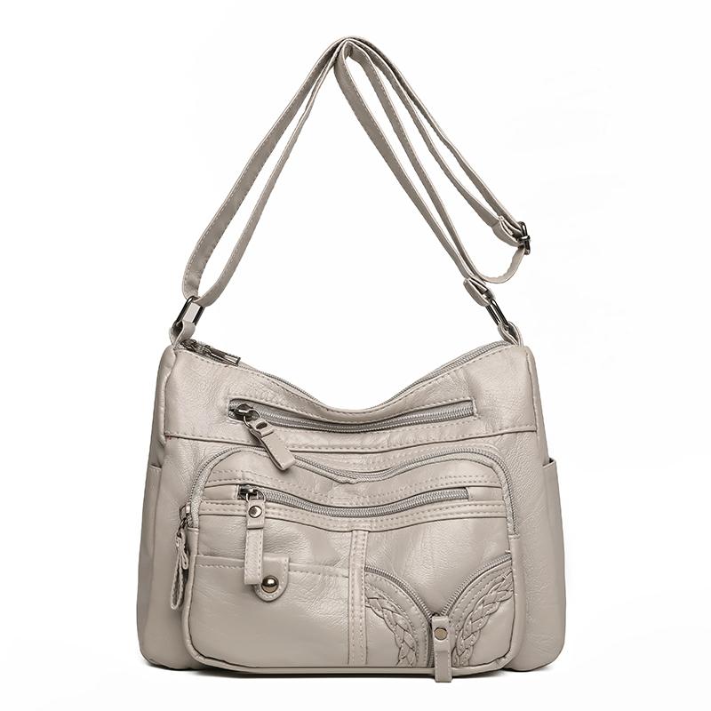 Women's Shoulder Bag PU Large Capacity Multifunctional Messenger Bag Vintage Mother Bag