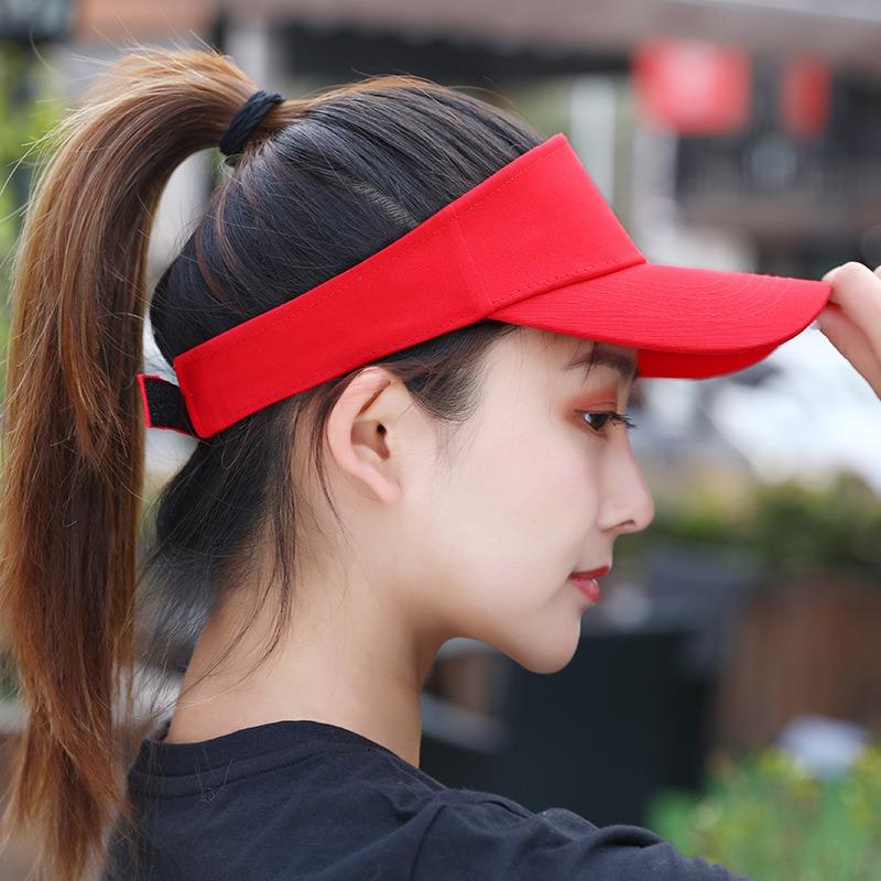 Hat female spring summer sun protection empty top hat embroidery sports outdoor outing visor cap cap male