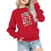 Kids' Fashion Loose-Fit Casual Long-Sleeve Christmas Print Oversized Crewneck Sweatshirt