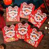 6pcs Blessing 2025 New Year Money Pocket Traditional Good Lucky Money Bags Cartoon Red Packet  Bonus