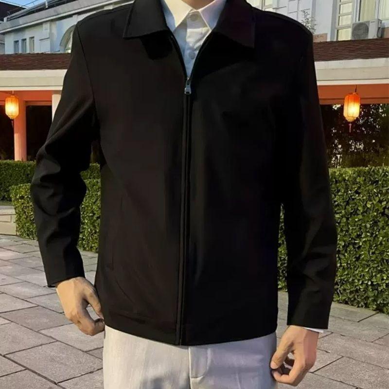 

Куртка деловая повседневная на молнии мужская облегающая верхняя одежда Cadre Senior Красивый весна и осень M