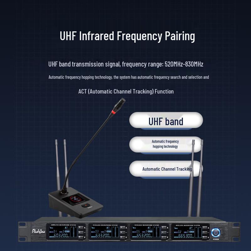Runpu RP-SU64E Professional Wireless UHF Gooseneck Microphone System (CN version)