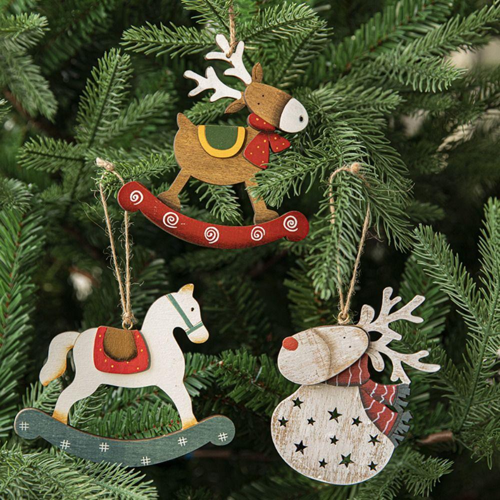 

Wooden Christmas Tree Decoration Pendant Creative Xmas Pendant Christmas Ornament Home Decoration