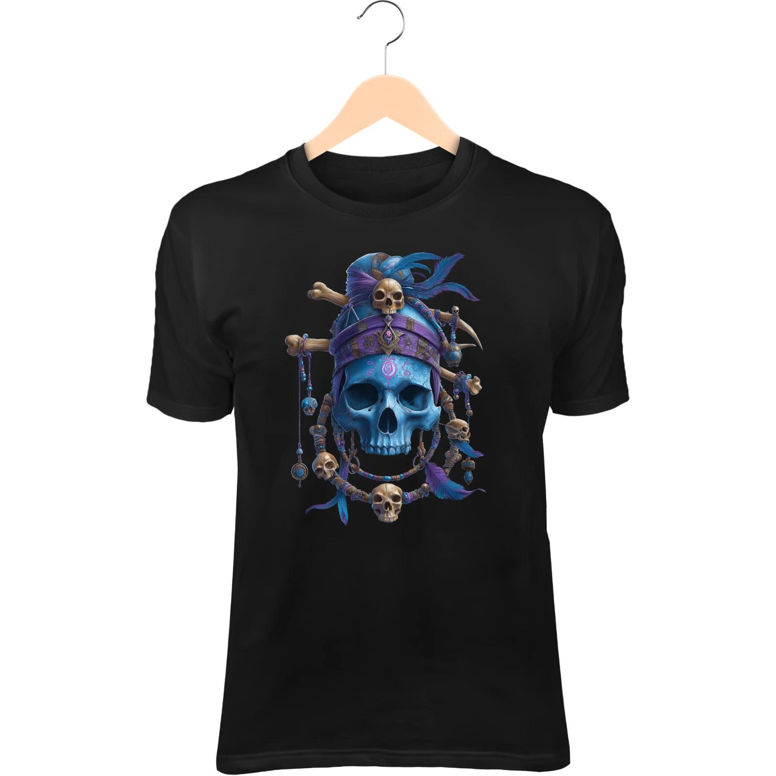 Skull Shaman Queen II T-Shirt – Third Eye, Bone Jewelry, Ceremonial Tattoos 3XL