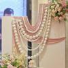 Grote nep-parelslinger voor bruiloftsachtergrond DIY Kralen Wandhanger Feest Kunstparels Kralenslinger Witte Bolhanger