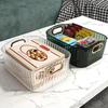 Rectangular Desktop Cosmetic Green Drawer Stackable Storage Box Acrylic Rack Sundries Snack Makeup Storage Basket Organizer
