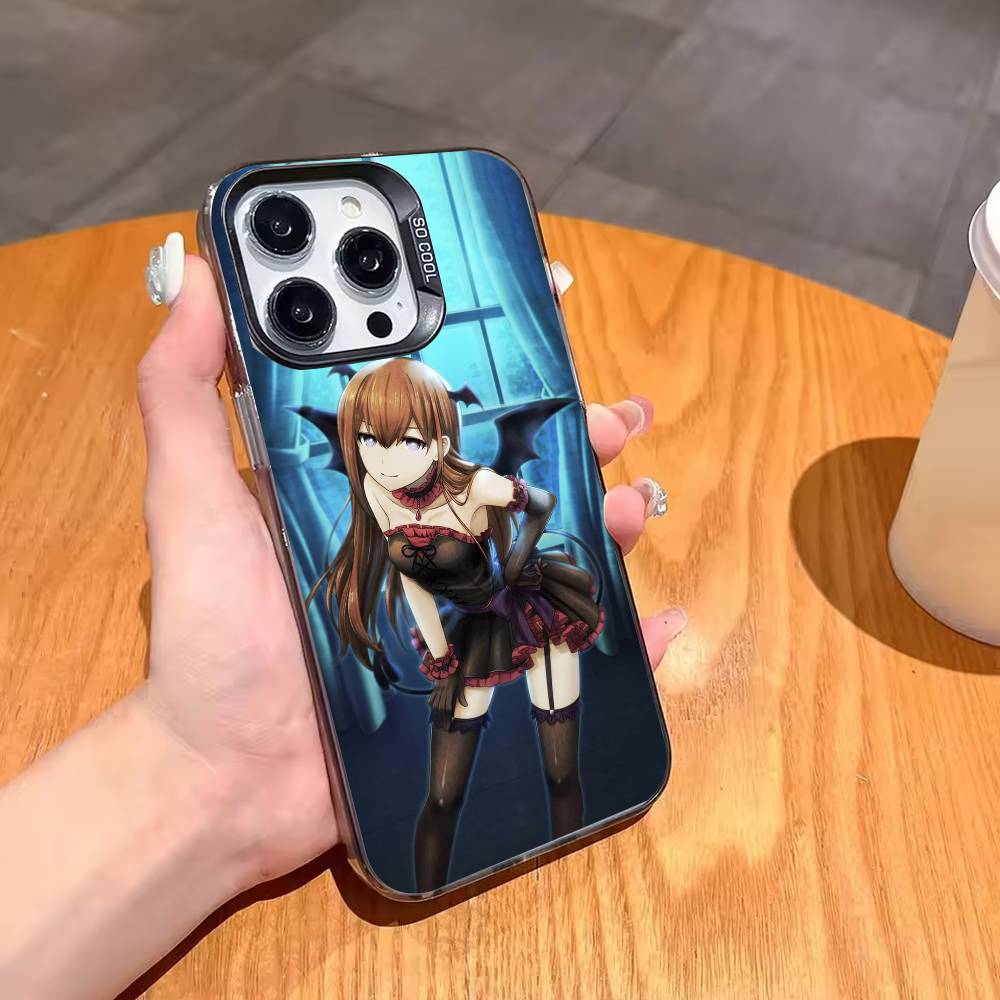 K-Kurisu M-STEINS GATE Makise-KM Чохол для телефону Для iPhone 17,16,15,14,13,12,11 Plus,Pro Max,XS,Кольоровий Позолочений Внутрішній Чохол