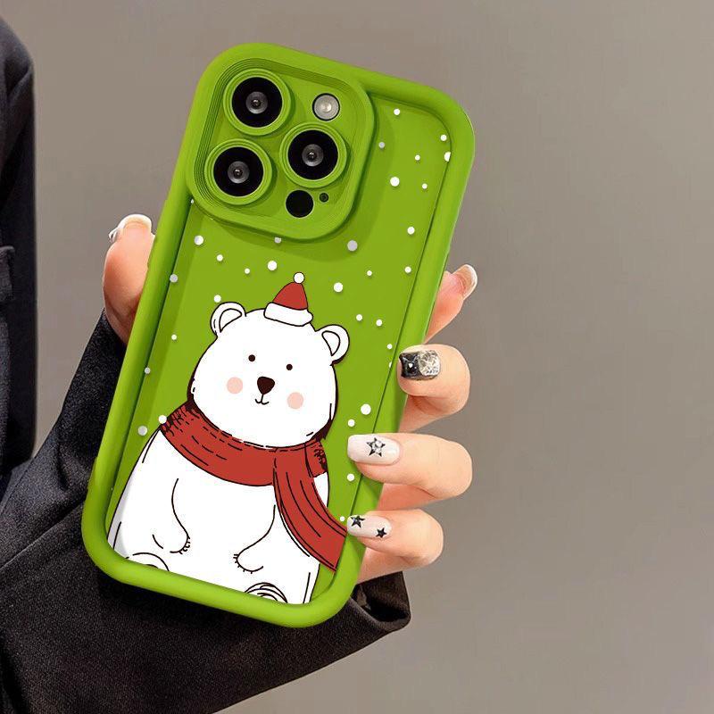 Christmas Polar Bear Phone Case for iPhone 16 Pro Max, 15 Plus, 13 Pro, 12X iPhone 12 Mini