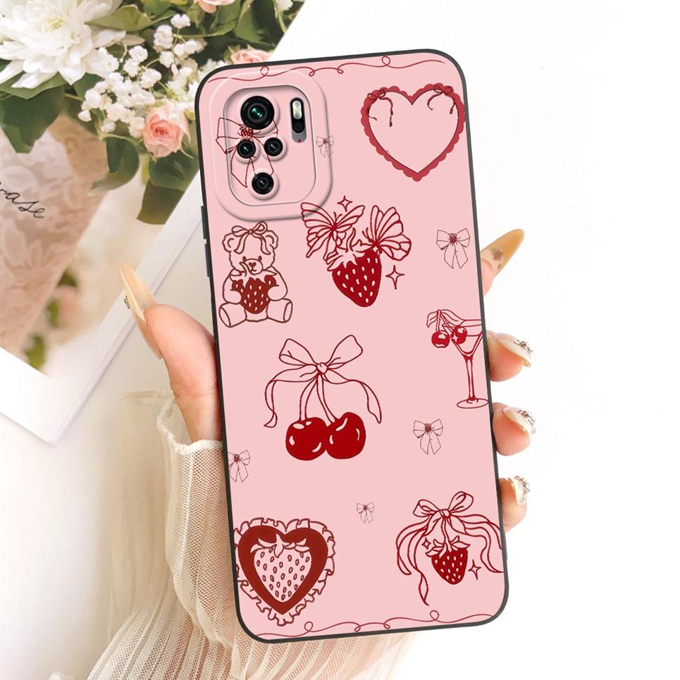 

For Xiaomi Redmi Note 10 10S 10 Pro 4G 5G Phone Case Daisy Flower Butterfly Bow Pattern Casing Soft Liquid Silicone Back Cover Redmi Note 10 10T 5G
