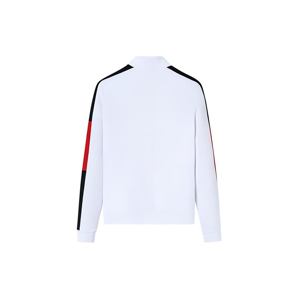 Anta Serie de Entrenamiento Cuello Alto Ajuste Delgado Chaqueta Deportiva de Punto Chaqueta para Mujer Blanco Puro 162417742S-1